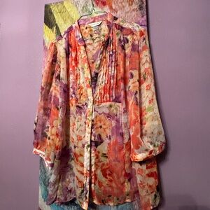 Christopher & Banks Multicolor Floral Top
